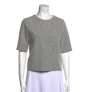 Theory Gray Crew Neck Crop Top